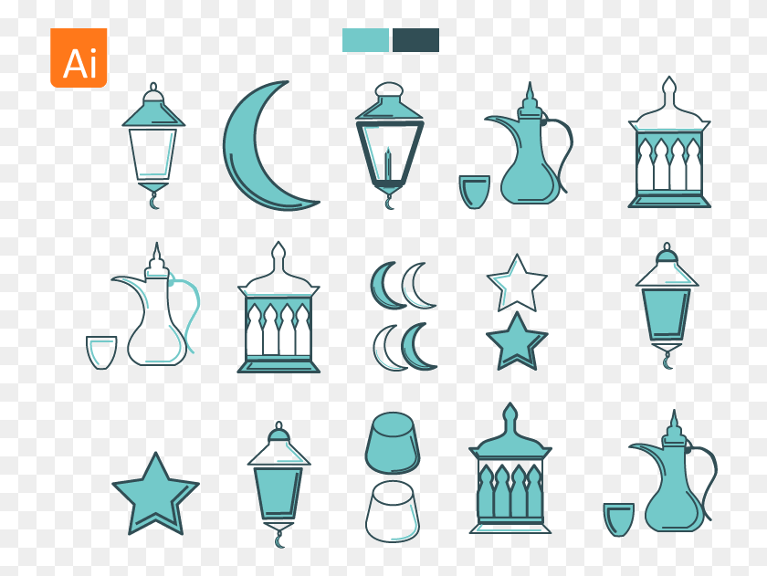 732x571 Ramadan Kareem Icons Ramadan Vector Transparent, Logo, Symbol, Trademark HD PNG Download