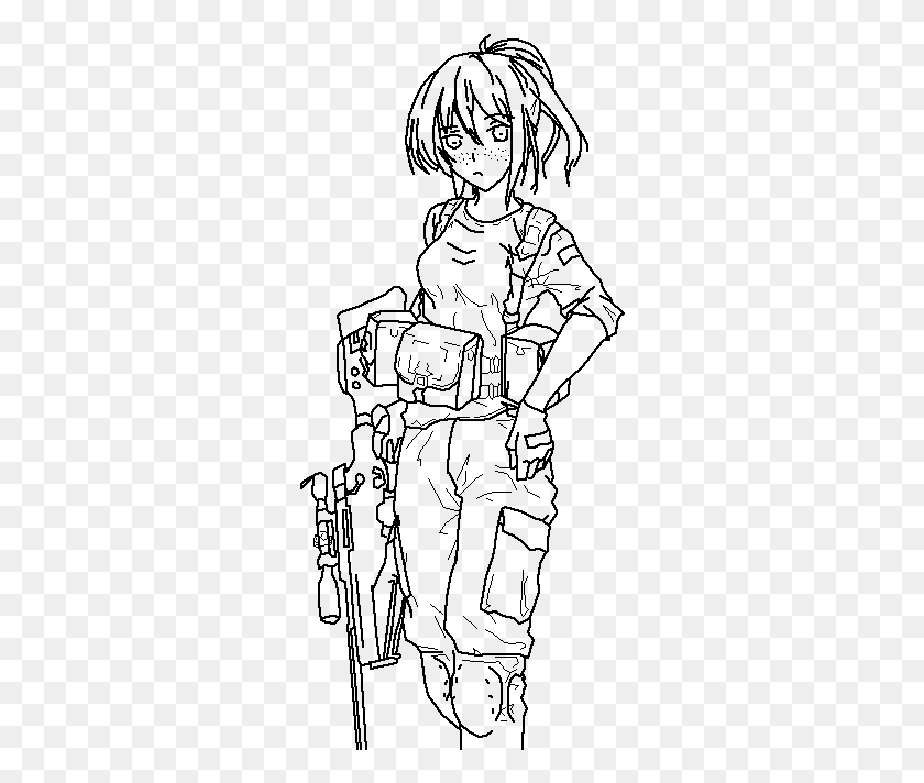 296x652 Случайное Изображение От Пользователя Army Drawing Girl, Серый, World Of Warcraft Hd Png Скачать