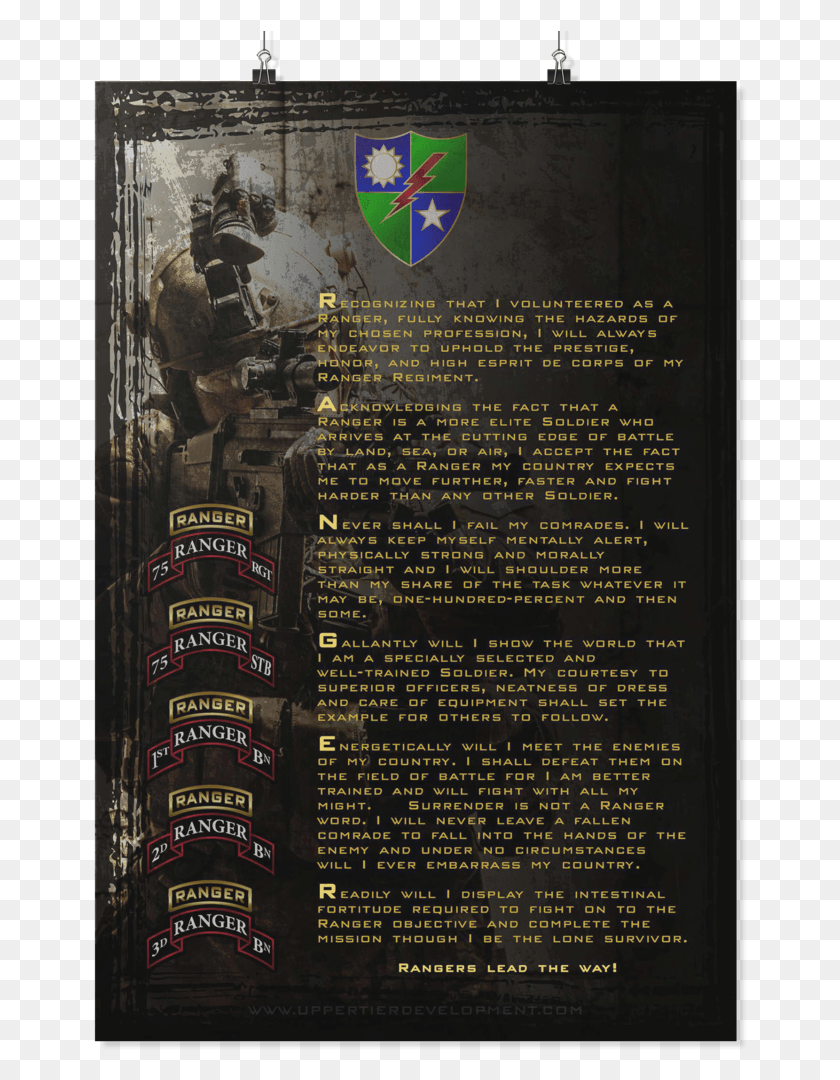 654x1020 Descargar Png / Ranger Regiment Creed Poster, Publicidad, Texto, Arquitectura Hd Png