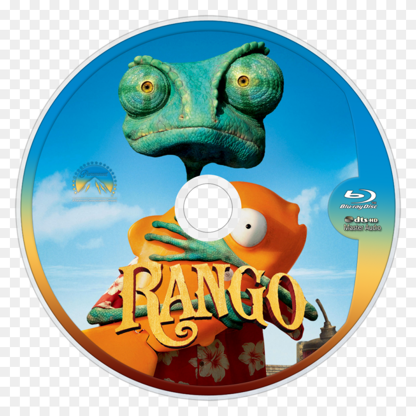 1000x1000 Rango Bluray Disc Image Disney Lizard Movie, Диск, Dvd Hd Png Скачать