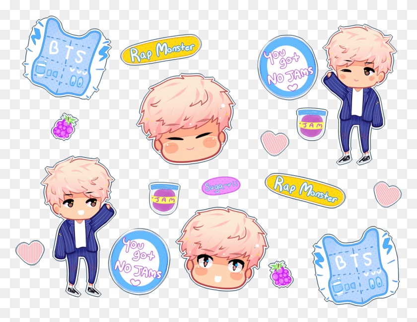 1262x952 Rap Monster Stickers Jungkook Version Jimin, Label, Text, Cream HD PNG Download