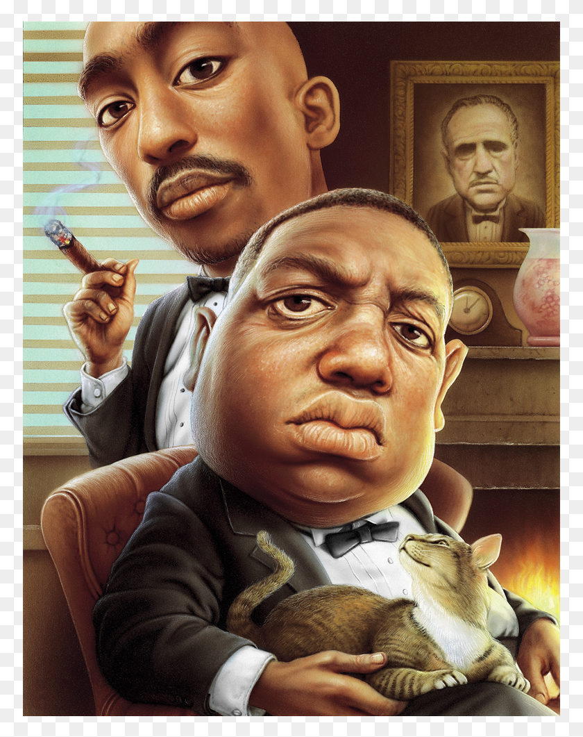 775x1001 Rappers Cartoon Tupac And Biggie, Person, Human, Face HD PNG Download