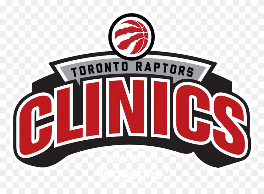 868x621 Descargar Png Raptors Clinics Presentado Por Tangerine Toronto Raptors, Logotipo, Símbolo, Marca Registrada Hd Png