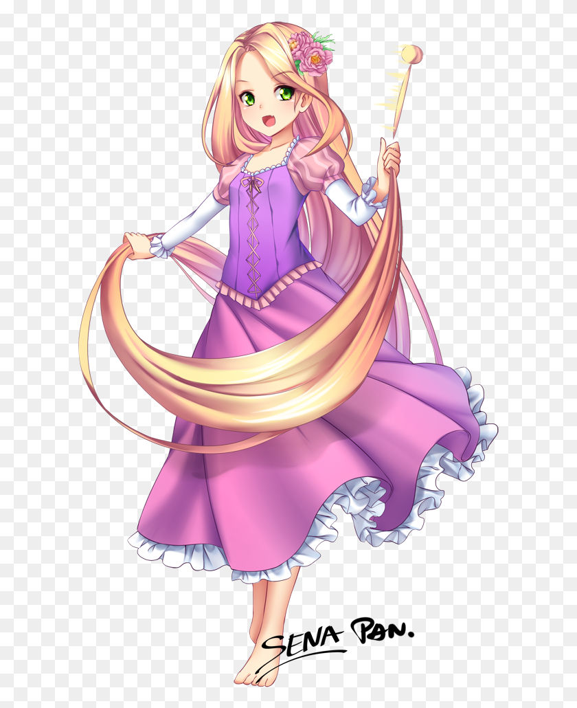 613x970 Rapunzel Dibujado Por Kashi Kosugi, Figurilla, Muñeca, Juguete Hd Png