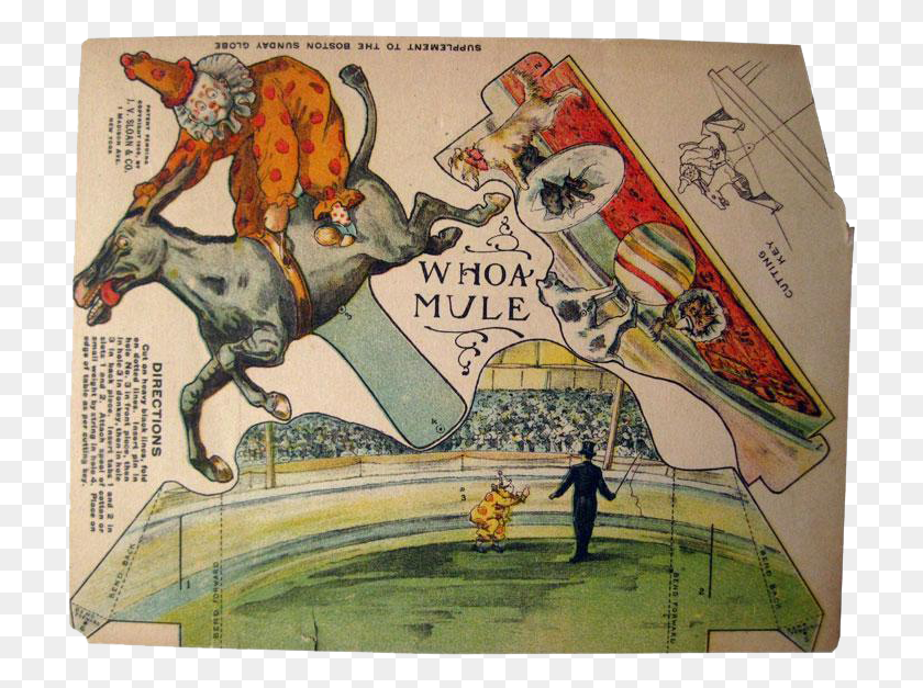 717x567 Rare Clown And Mule Cut Out Toy 1905 From The Boston, Person, Human HD PNG Download