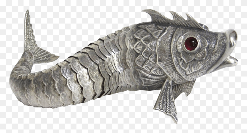 918x462 Rare Silver Articulated Fish Art Deco Era From Spain Lunge, Bronze, Animal, Sculpture HD PNG Download