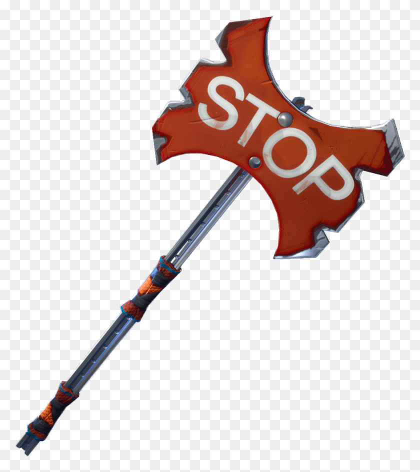 974x1105 Rare Stop Axe Pickaxe Fortnite Cosmetic Transparent, Tool, Hammer, Text HD PNG Download