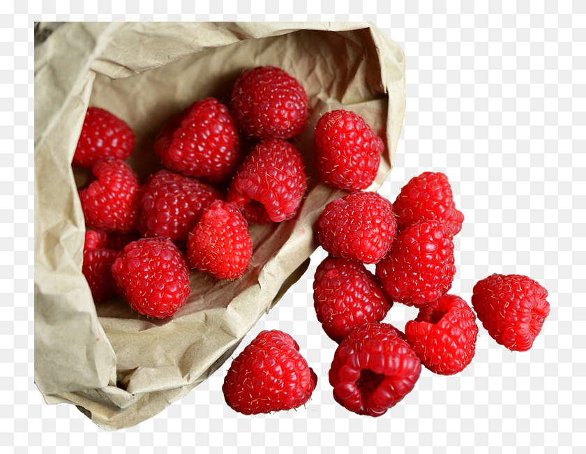 743x591 Raspberries In The Bag Isolated Fruit Healthy, Raspberry, Plant, Food HD PNG Download