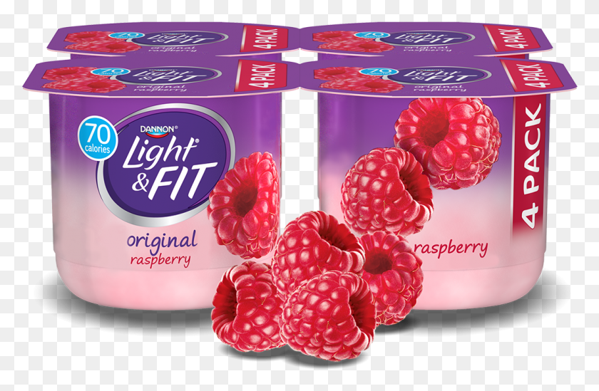 1070x671 Raspberry Nonfat Yogurt Dannon Light And Fit 4 Pack Vanilla, Fruit, Plant, Food HD PNG Download