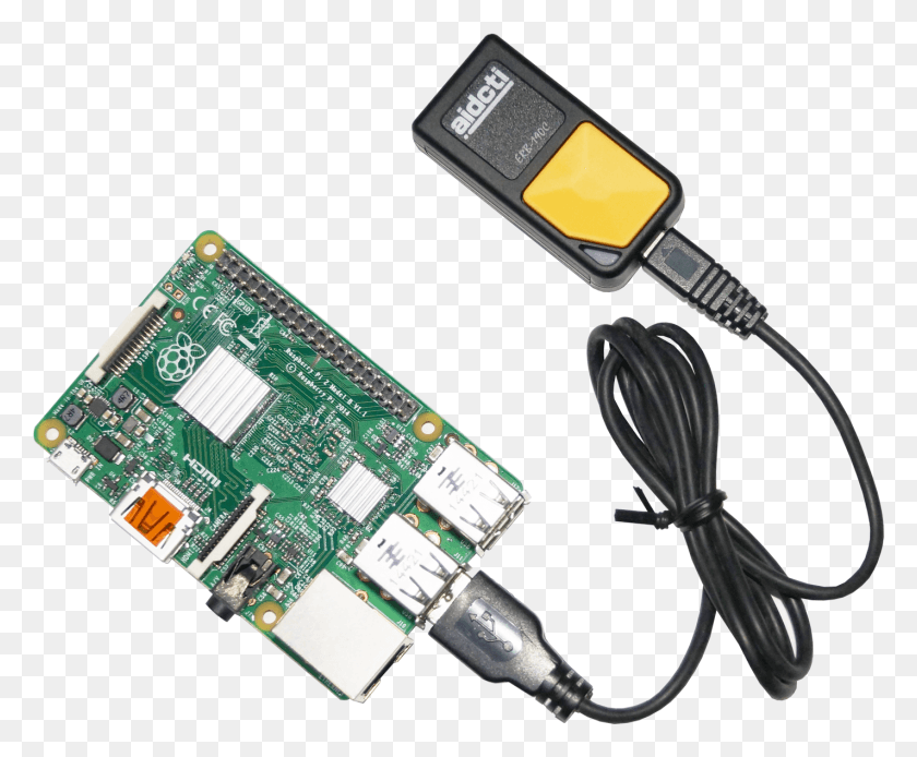 1424x1159 Descargar Png Raspberry Pi 2 Con Erb 190 Vcom 2D Escáner De Código De Barras Conector Eléctrico, Adaptador, Electrónica, Chip Electrónico Hd Png