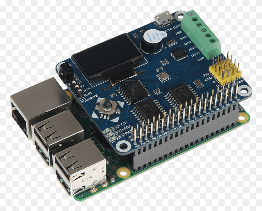1001x793 Raspberry Pi Shield Explore 700 Multifunction Board Current Sensor With Raspberry Pi Connected, Electronics, Hardware, Computer HD PNG Download