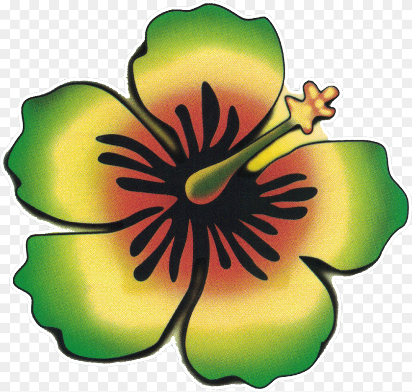 1000x953 Rasta Window Stickers Peace Rasta Flower, Anther, Plant, Petal, Hibiscus Transparent PNG