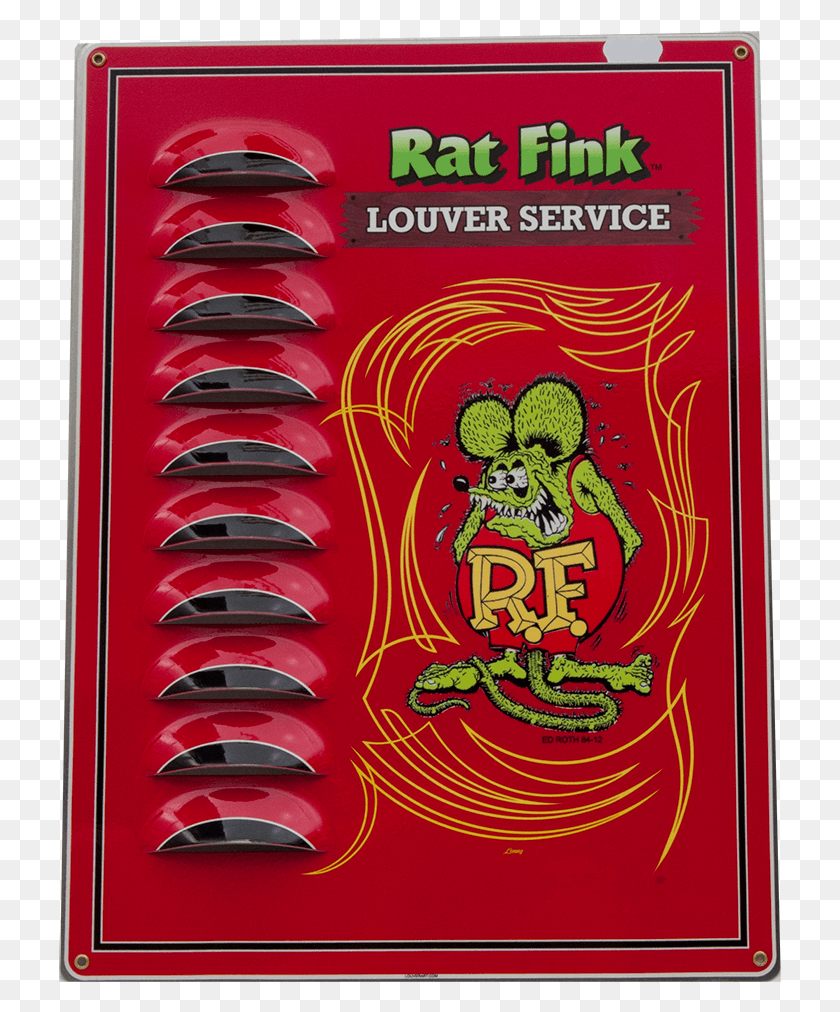 723x952 Descargar Png Rat Fink Louvered Cartel De Hojalata, Logotipo, Símbolo, Marca Registrada Hd Png