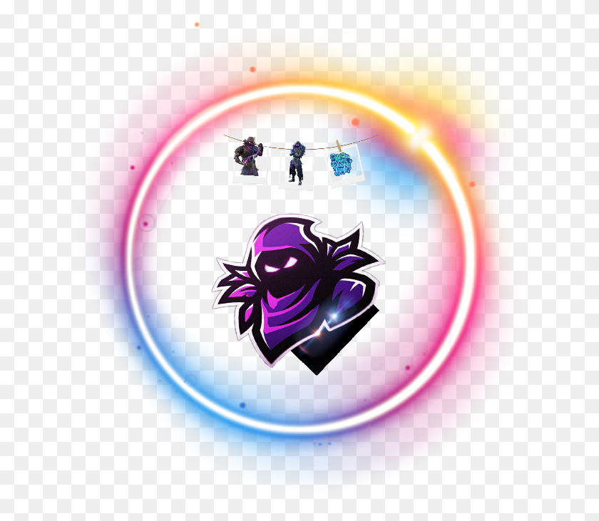 640x671 Raven Fortnite Neon Rainbow Circle, Light, Person, Human HD PNG Download