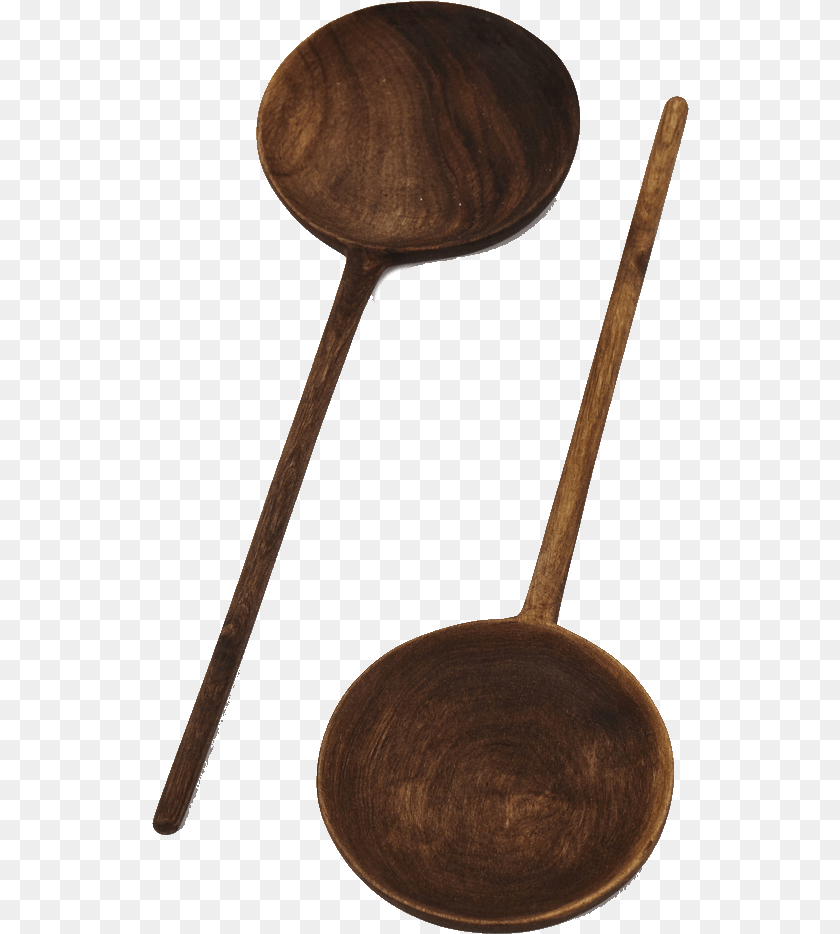 Raven Lily Walnut Serving Spoons, Cutlery, Spoon, Kitchen Utensil, Ladle Clipart PNG