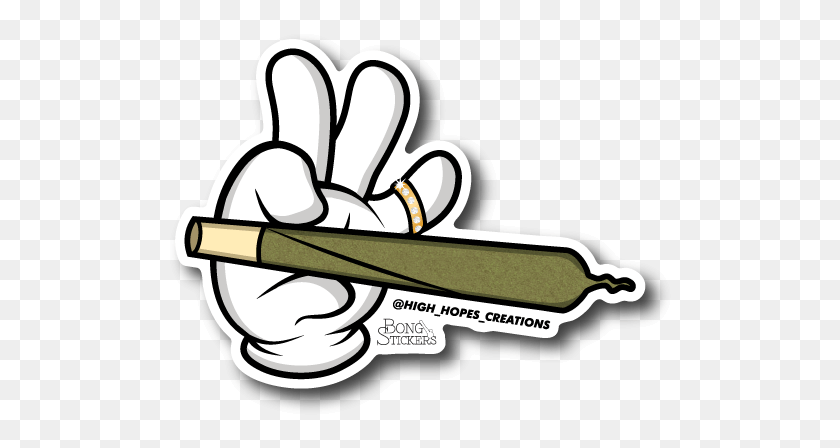 507x388 Raw Joint Hand Weed Sticker Bong Stickers, Gun, Weapon, Weaponry Descargar Hd Png