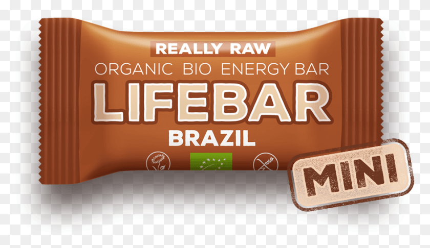 876x479 Raw Organic Brazil Mini Lifebar Chocolate, Food, Word, Candy HD PNG Download
