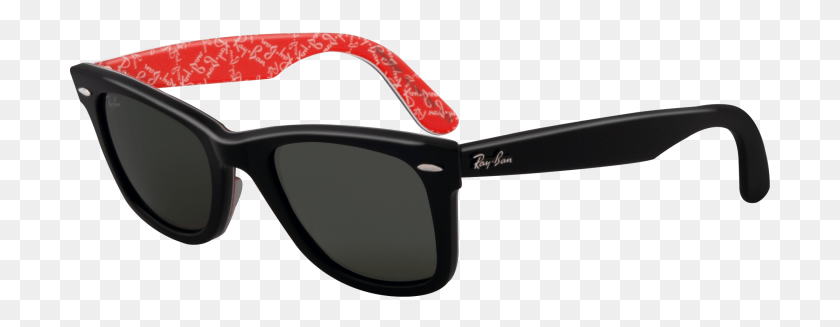 701x267 Ray Ban 2140 Original Wayfarer Ray Ban Wayfarer Red Black, Sunglasses, Accessories, Accessory HD PNG Download