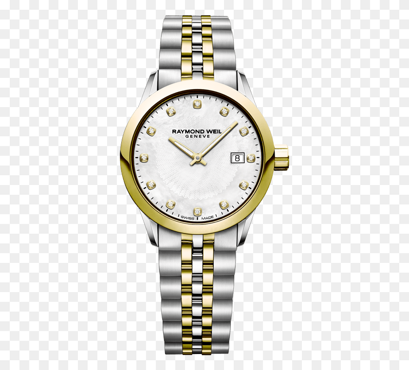 349x700 Raymond Weil Freelancer Ladies 12 Diamond Two Tone Raymond Weil Women Gold Watches, Wristwatch, Clock Tower, Tower HD PNG Download