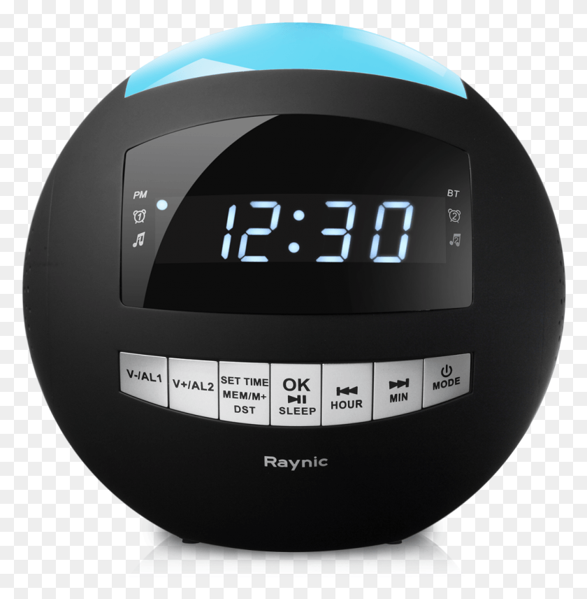 1070x1093 Raynic Dual Alarm Clock Radio Sphere Alarm Clock Radio Night Light, Clock, Digital Clock, Helmet HD PNG Download