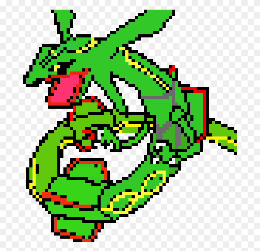 691x751 Rayquaza Pixel, Graphics, Text HD PNG Download