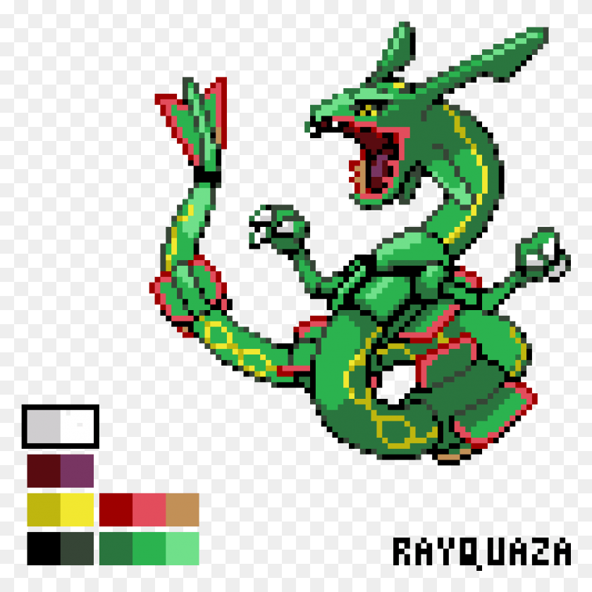 1189x1189 Rayquaza Pokemon Pixel Art Rayquaza, Игрушка, Текст, Дракон Png Скачать
