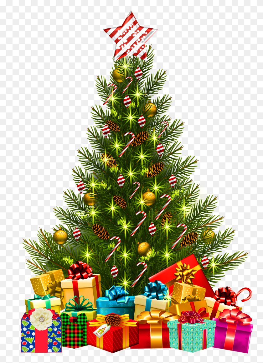 1345x1901 Rbol De Navidad Con Luces, Рождественская Елка, Елка, Орнамент Hd Png Скачать