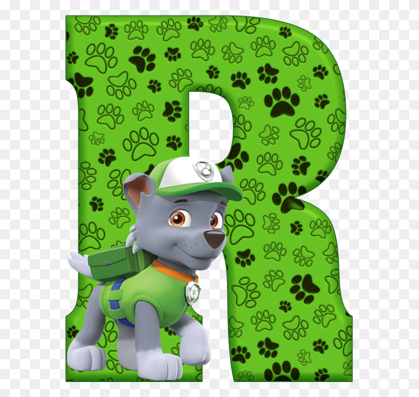 577x736 Rde Alfabeto Decorativo Paw Patrol Letter R, Toy, Green, Graphics HD PNG Download