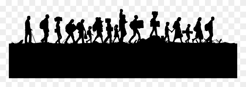 2801x854 Read More Silhouette Of Refugees People Walking, Gray, World Of Warcraft HD PNG Download