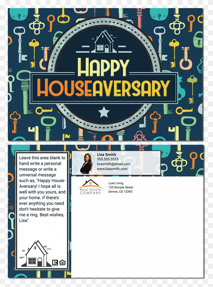 816x1122 Открытка Недвижимости Happy Houseaversary, Человек, Человек, Реклама Hd Png Скачать