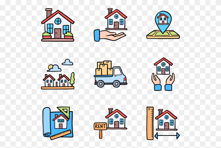 529x505 Real Estate Vector Icons For Real Estate, Label, Text, Scoreboard HD PNG Download