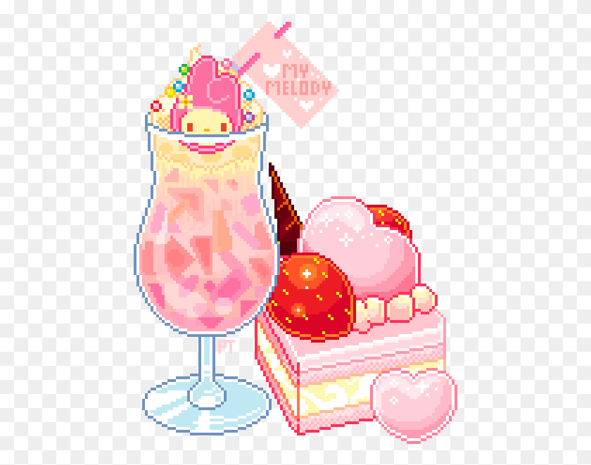 461x601 Really Craving Sugar Atm Pixel Art Food Food Art Kawaii Chan Pixel Art, Beverage, Drink, Dessert HD PNG Download
