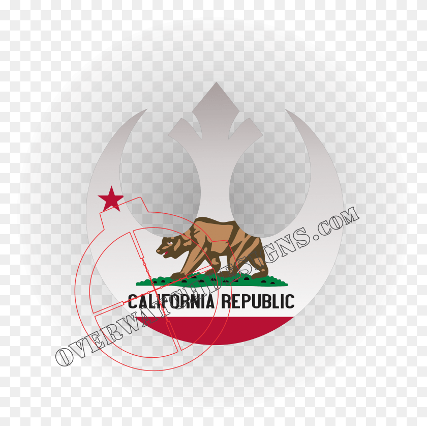 2382x2373 Rebel California Decal California Flag, Eagle, Bird, Animal HD PNG Download