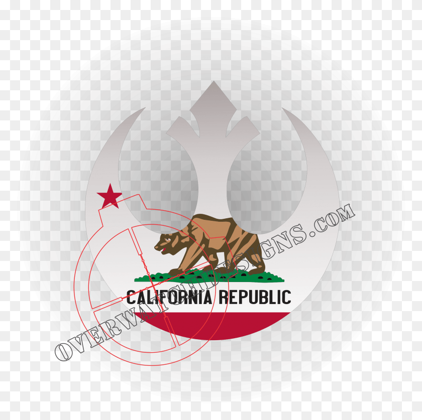 2382x2373 Rebel California Decal California State Flag, Eagle, Bird, Animal HD PNG Download