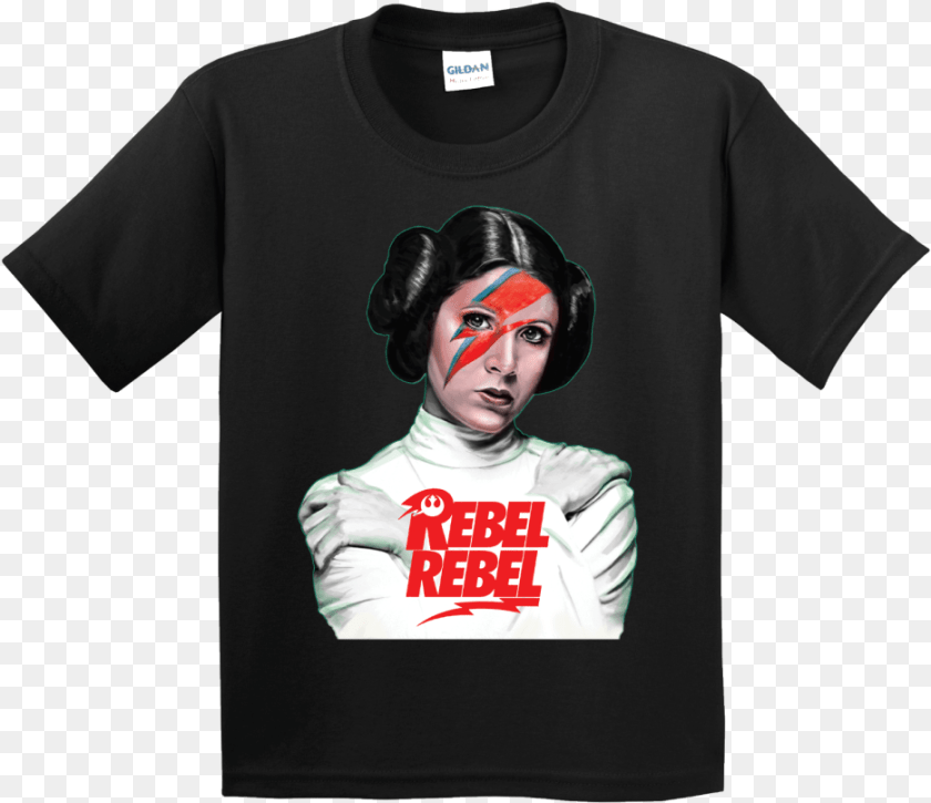 935x807 Rebel Star Wars David Bowie T Shirt Rare Movie Princess Leia Rebel Rebel, Adult, Clothing, Female, Person PNG
