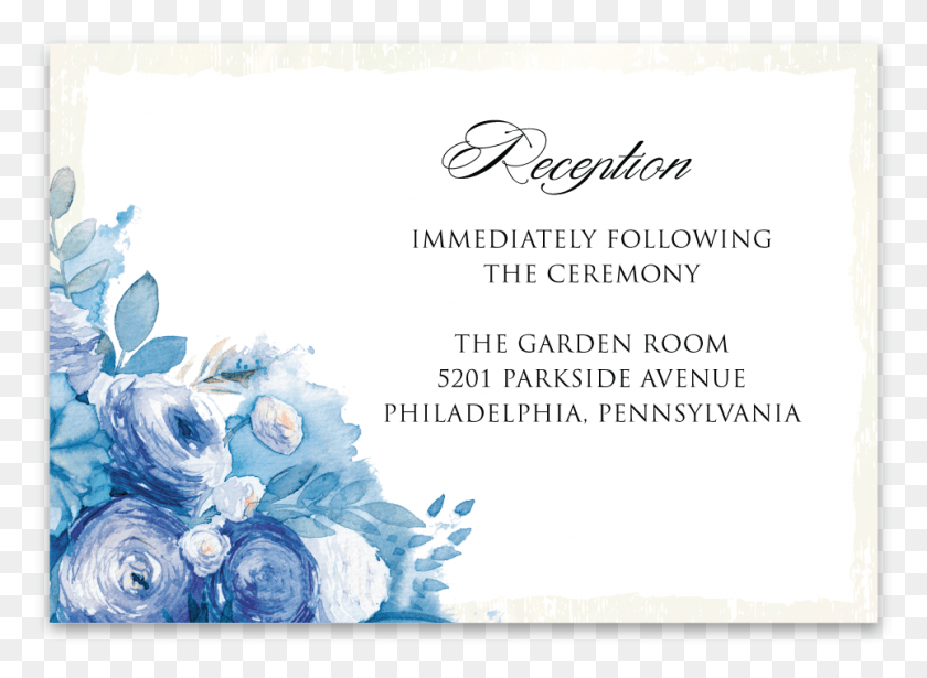 964x686 Reception Card Blue Watercolor Suite Rose, Envelope, Mail, Screen HD PNG Download