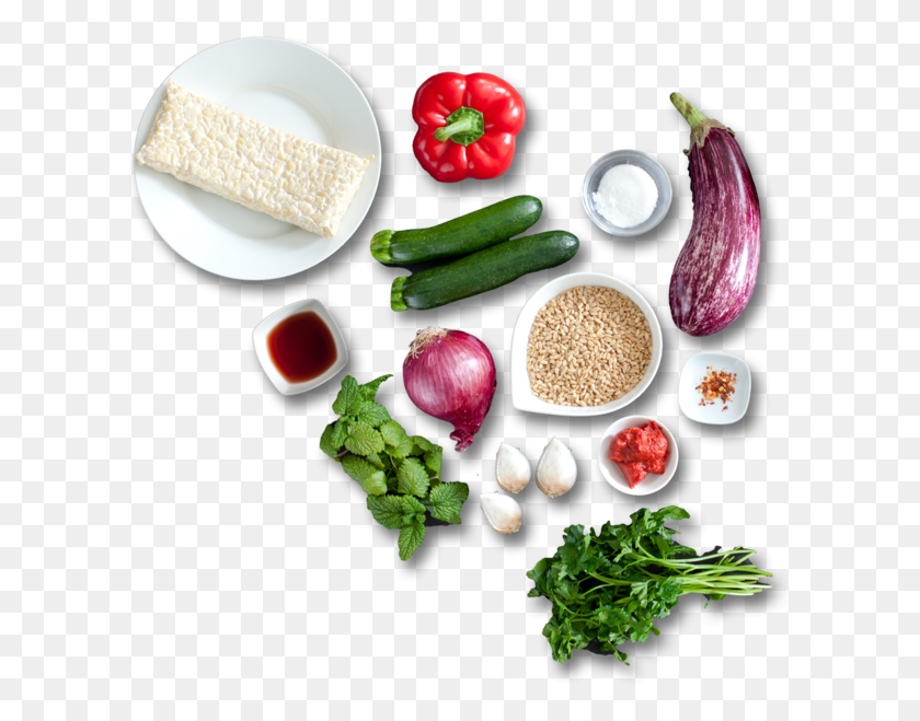 607x599 Recipe Tempeh On Ingrdients De La Ratatouille, Plant, Vegetable, Food HD PNG Download