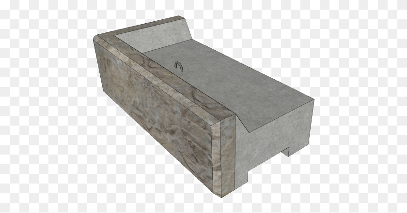 460x381 Recon Corner Top Block, Concrete, Box, Double Sink HD PNG Download