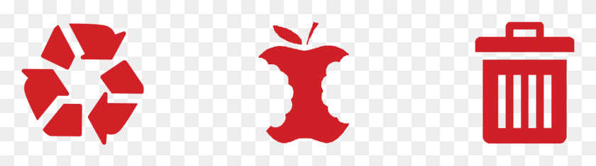 1262x284 Recycle Bitten Apple Core And Trash Can Emblem, Plant, Symbol, Logo HD PNG Download