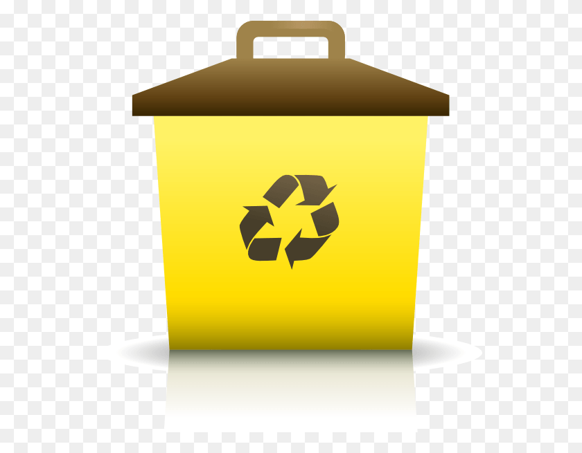 552x595 Recycling Container Clip Art At Clker Com Yellow Recycle Bin, Recycling Symbol, Symbol HD PNG Download