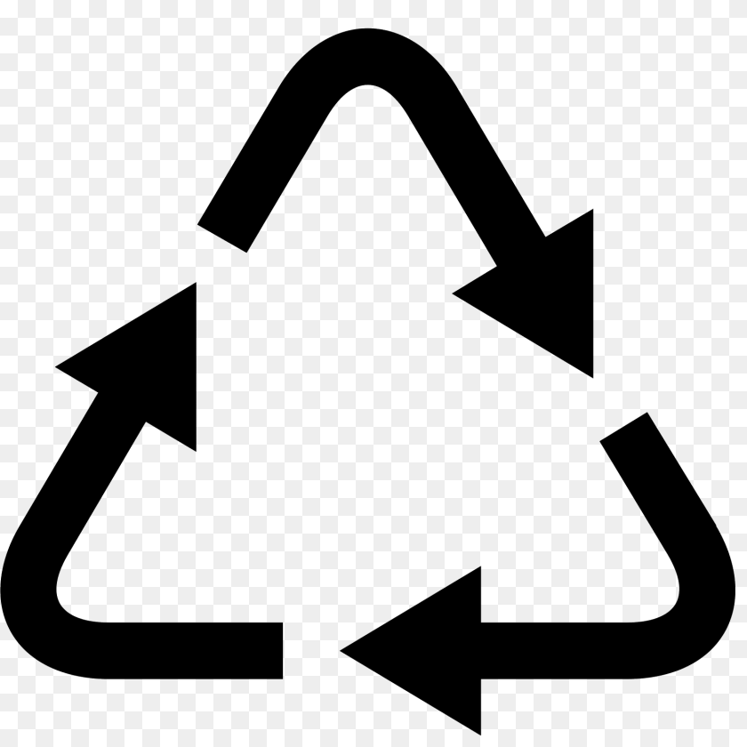 Recycling Icon, Gray PNG