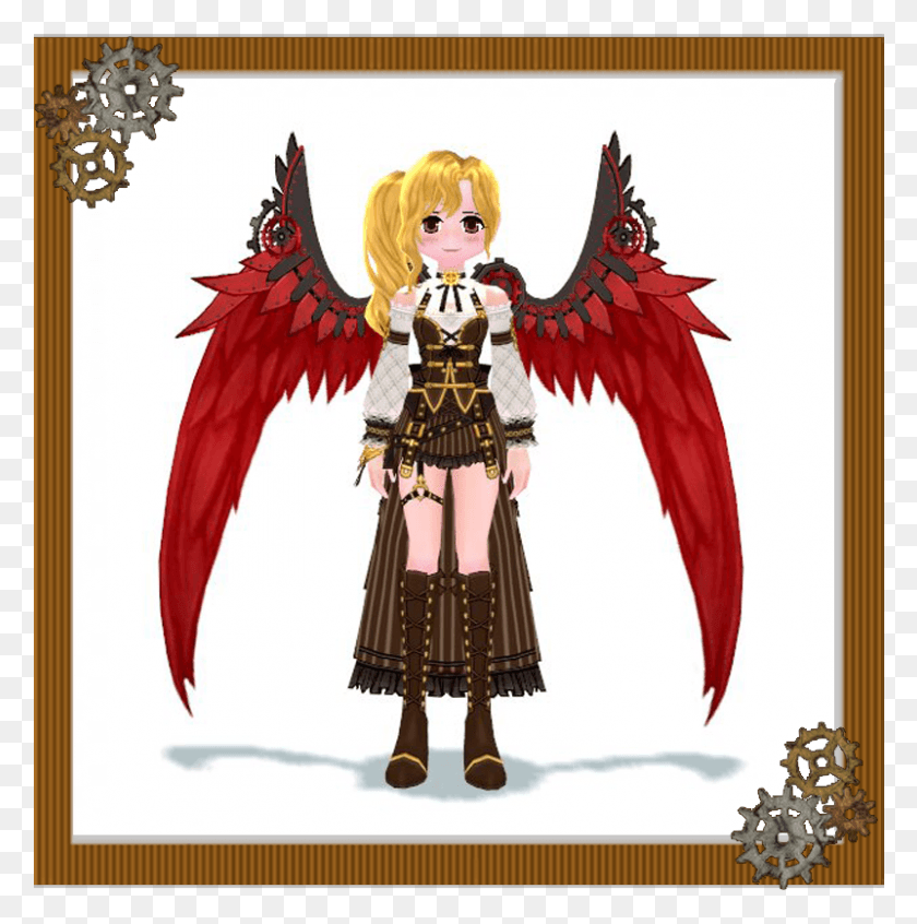 801x808 Red Aeronaut Angel Wings Mabinogi Unnamed Apostle, Doll, Toy, Person HD PNG Download