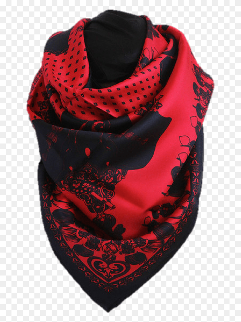 659x1062 Red Amp Black Elephant Silk Scarf Red And Black Silk Scarf, Clothing, Apparel, Tattoo HD PNG Download