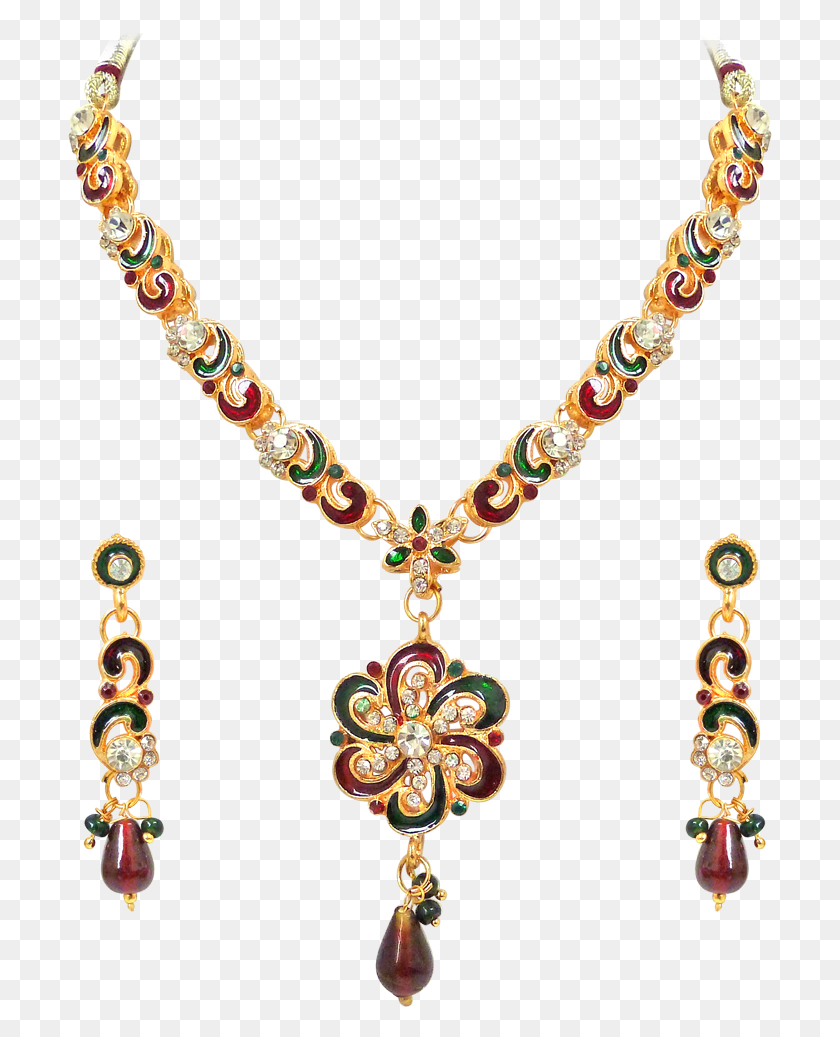 705x977 Red Amp Green Enamelled With White Kundan Polki Fashion Polki Jewellery, Accessories, Accessory, Necklace HD PNG Download