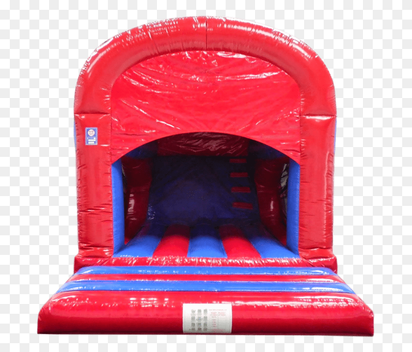 691x658 Red And Blue Rear Slide Combo Bouncy Castle Inflatable, Indoor Play Area, Chair, Furniture HD PNG Download