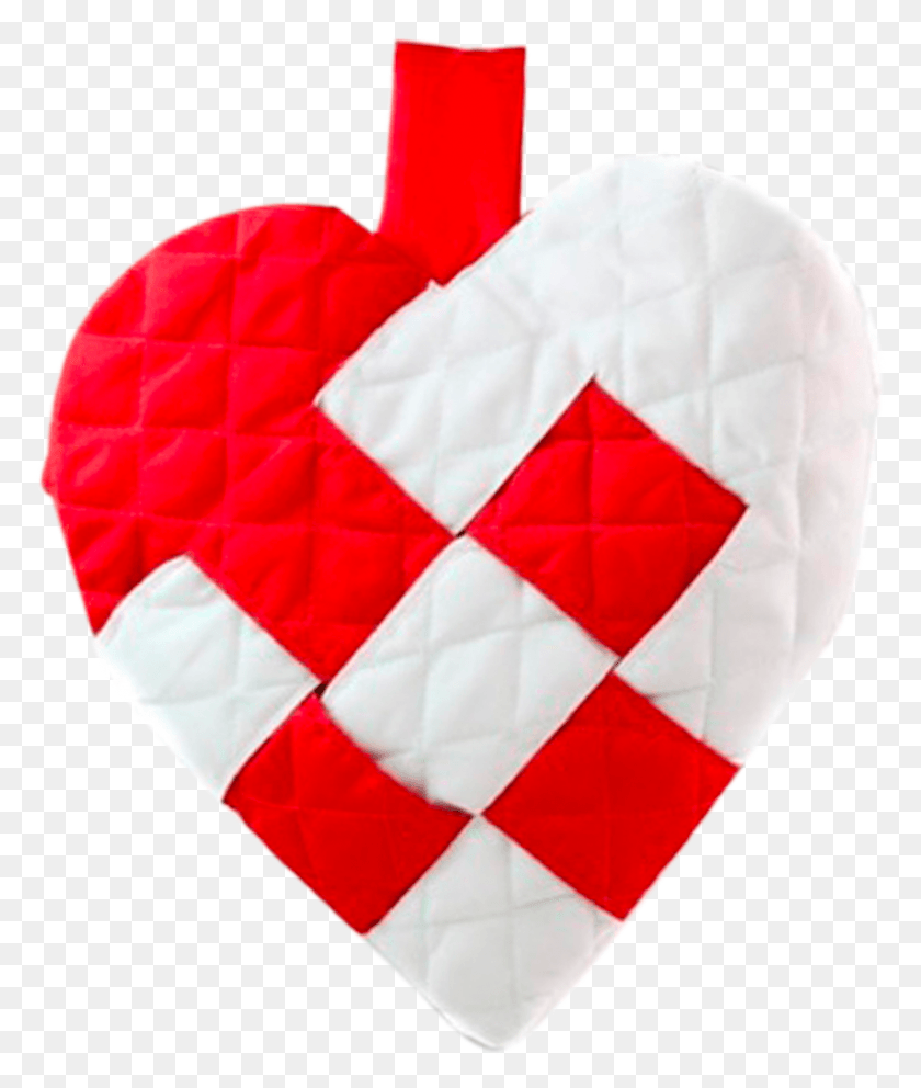 815x974 Red And Cream Heart Stocking Pleated Christmas Hearts, Symbol, Patchwork, Text HD PNG Download