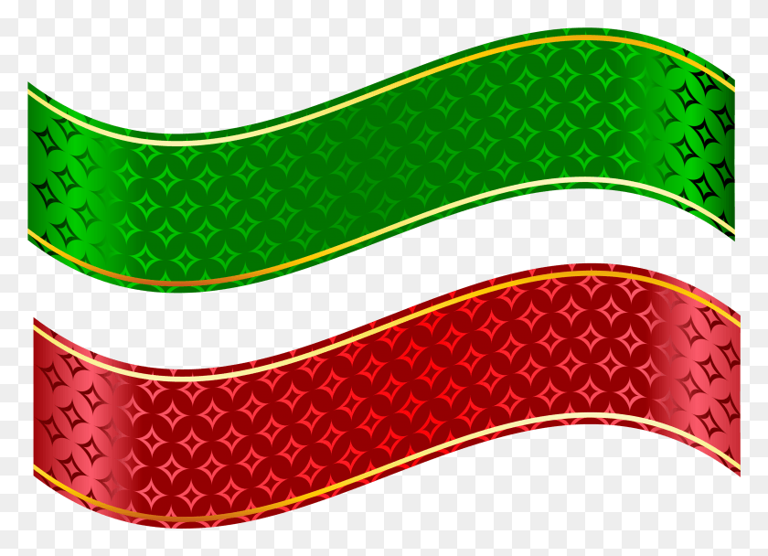 3234x2275 Red And Green Banner Clipart Gt Gt 106566kb Red With Green Ribbon, Pattern, Rug, Sash HD PNG Download