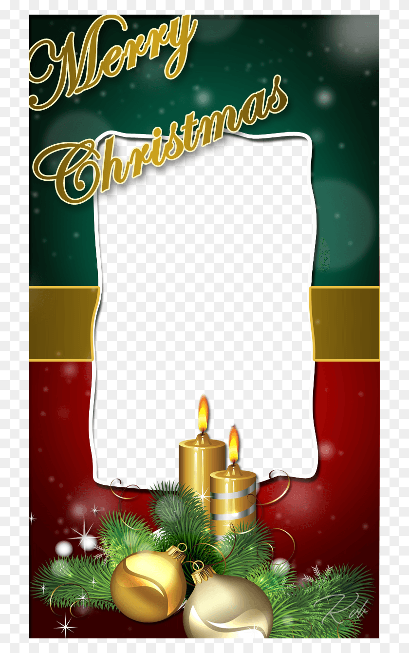 720x1280 Red And Green Christmas Frame Greeting Card, Candle, Beverage, Drink HD PNG Download