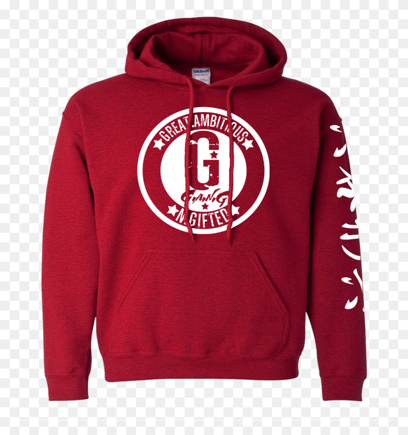 939x1008 Red And White Chinese Gang Front Hooded Sweatshirt, Clothing, Apparel, Hoodie HD PNG Download