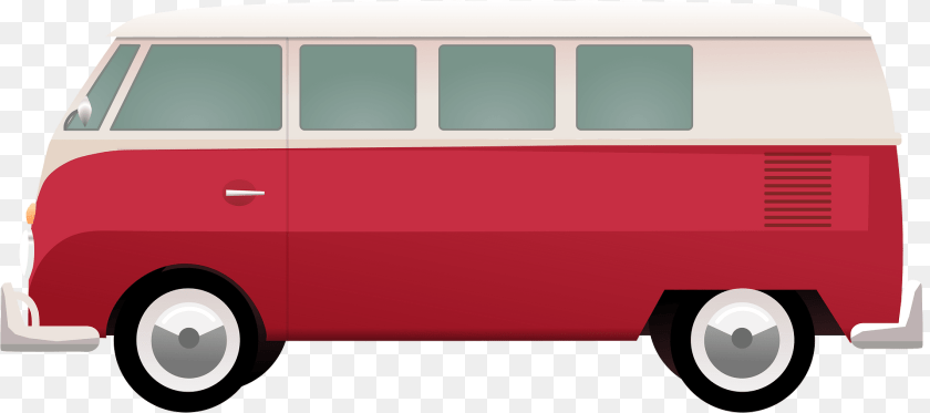 Red And White Volkswagen T1 Van Clipart, Caravan, Transportation, Vehicle, Bus Transparent PNG